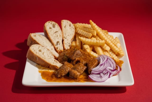 Stewed Lamb with Bread.