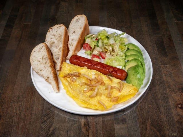 Green Omelet with Herbs and Sausage.