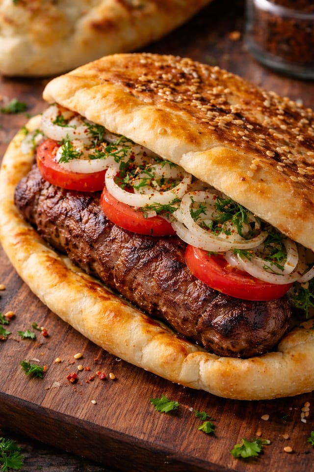 Uzbek Kofta Hot Dog.