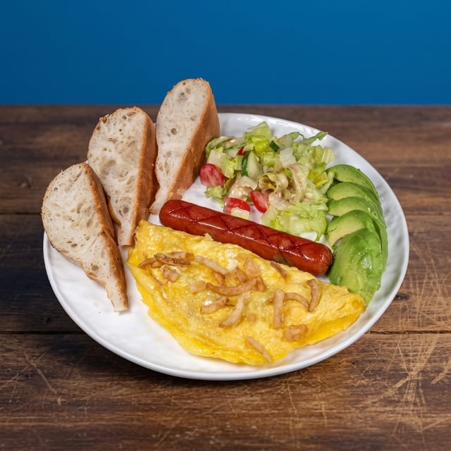 Green Omelet with Herbs and Sausage.