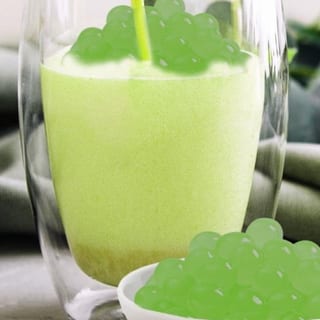 Apple Milk Tea with Popping Boba