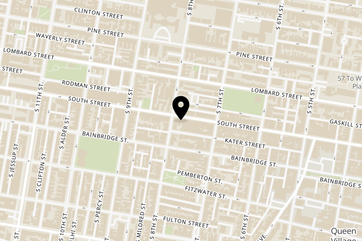 Map showing the location of Perfect Together on 738 South St in Philadelphia