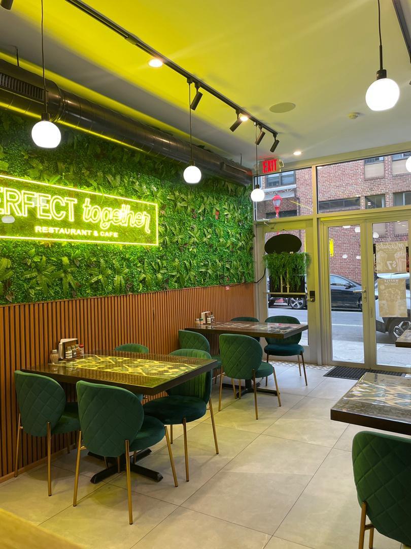 Warm restaurant atmosphere at Perfect Together Philadelphia — inviting halal dining space
