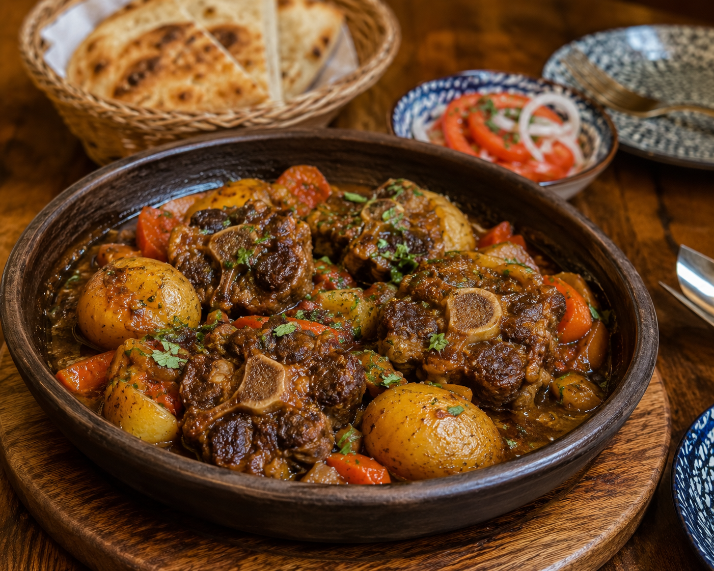 Kazan Dumgoza — Uzbek oxtail pot roast with baby potatoes at Perfect Together Philadelphia