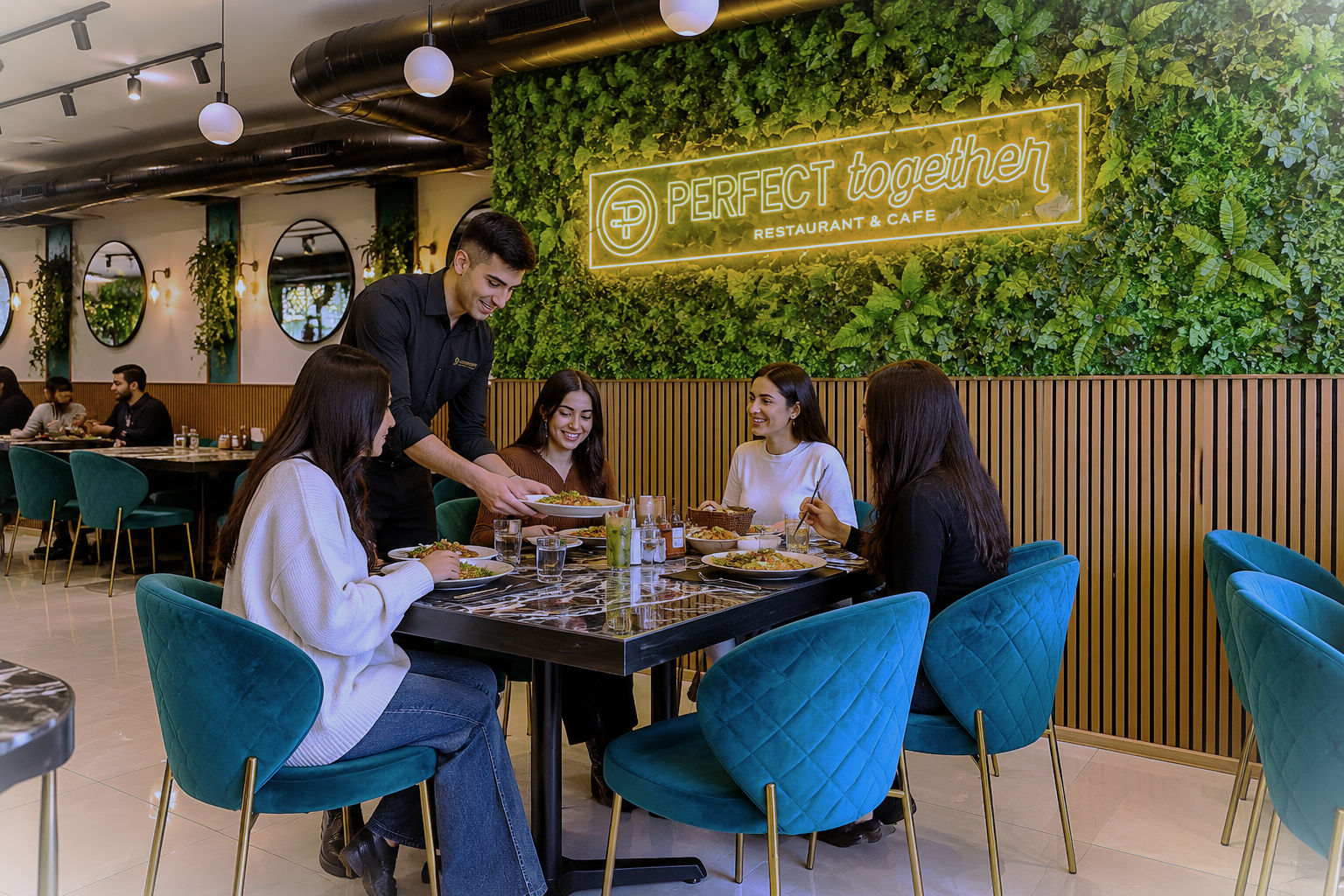 Perfect Together Restaurant counter area — attentive service at halal restaurant Philadelphia
