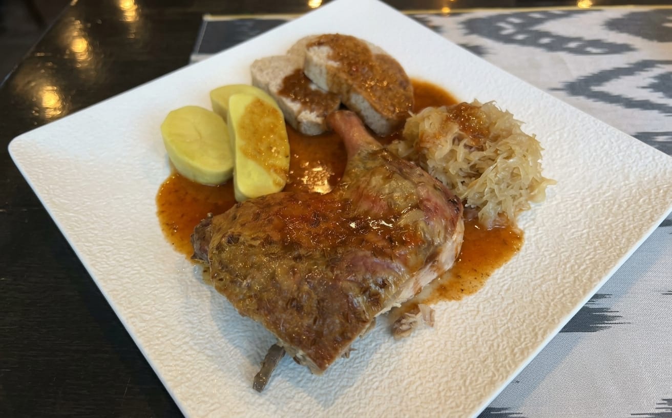 Traditional Czech roasted duck at Perfect Together Restaurant Philadelphia halal Czech food